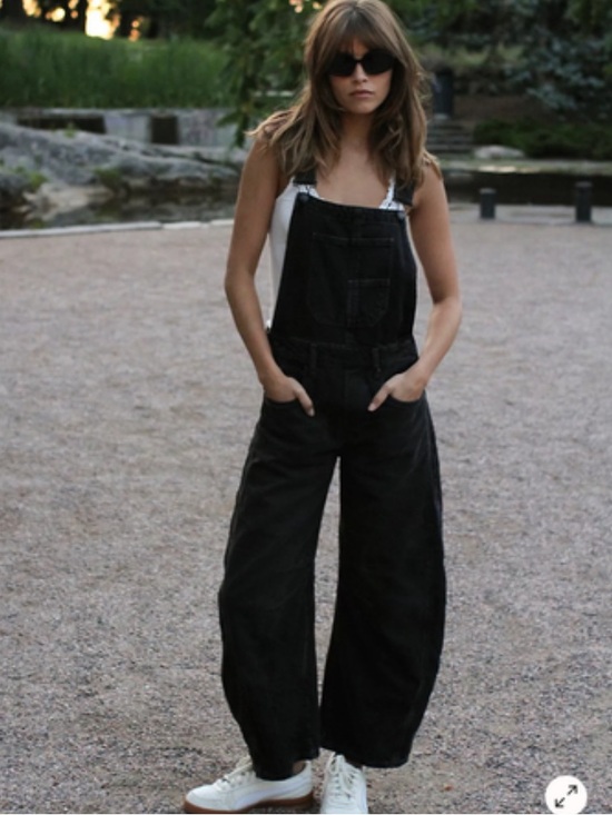 We The Free Denim - Free People We The Free Good Luck Barrel Overalls Black Corduroy Size S Sold Out